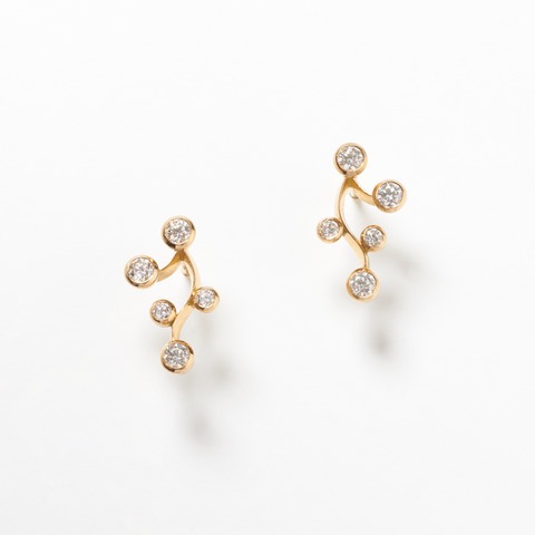 72) Sternbl&uuml;mchen, midi, Brillanten, 750er Gelbgold