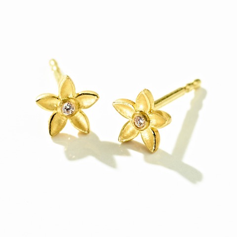 74) Ohrstecker, &bdquo;Welle&ldquo;, Brillanten, 750er Gelbgold