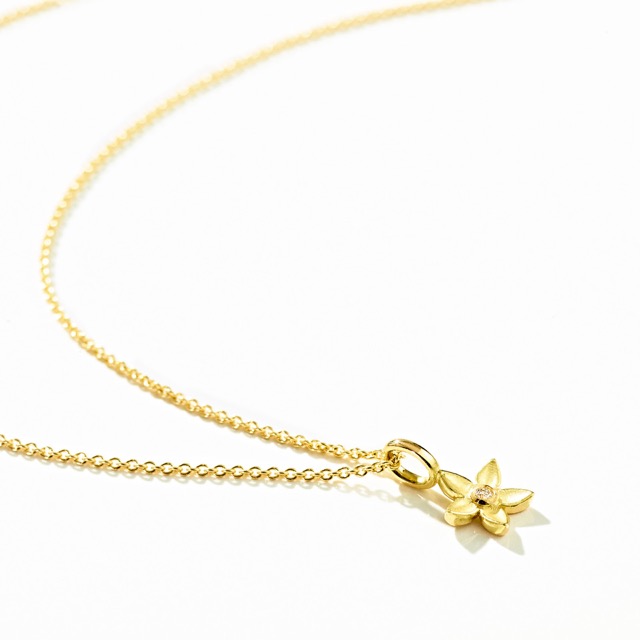 35) Sternbl&uuml;mchen, midi, Brillant, 750er Gelbgold.